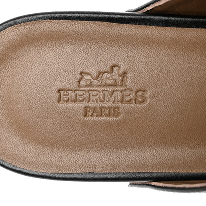 Hermes Calfskin Carlotta Mules 36 Black 7 of 10