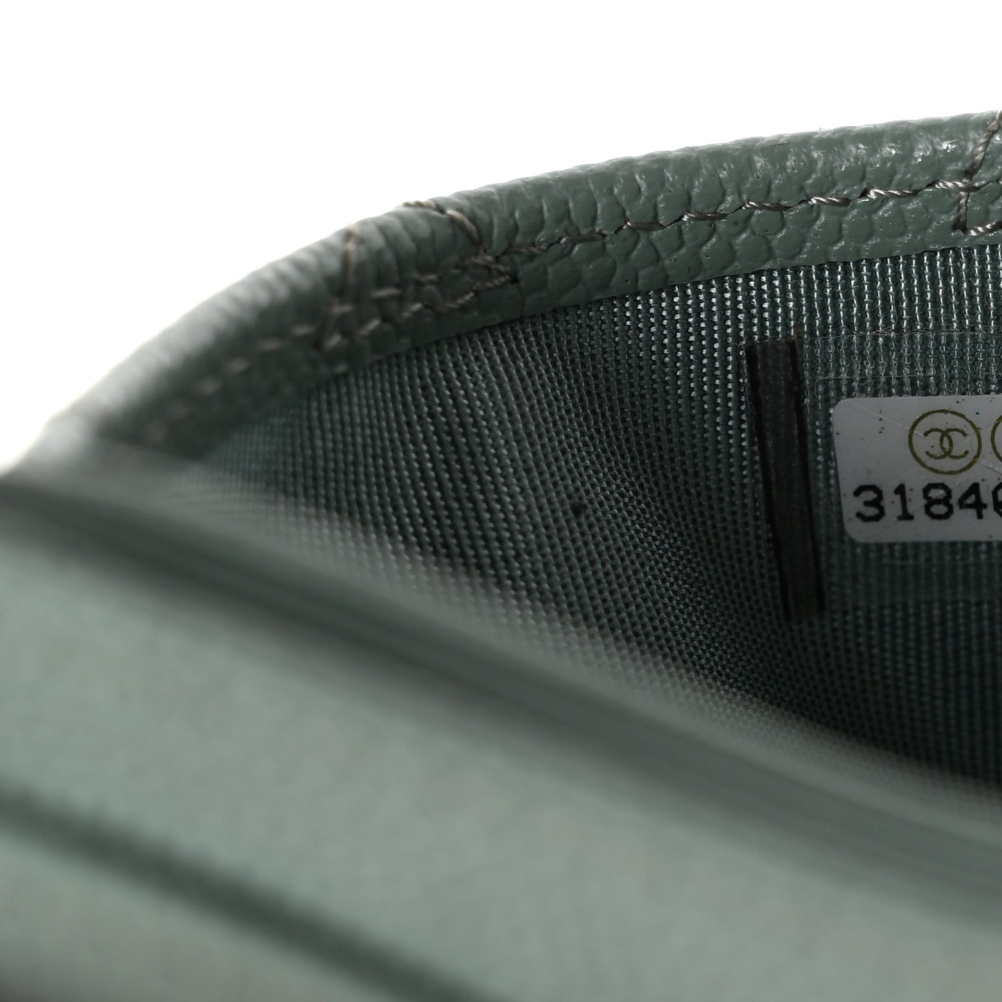 Caviar Quilted Card Holder Light Blue