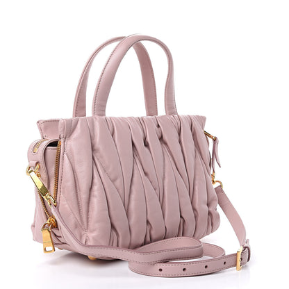 Miu Miu Nappa Matelasse Bauletto Top Handle Opale 3 of 9