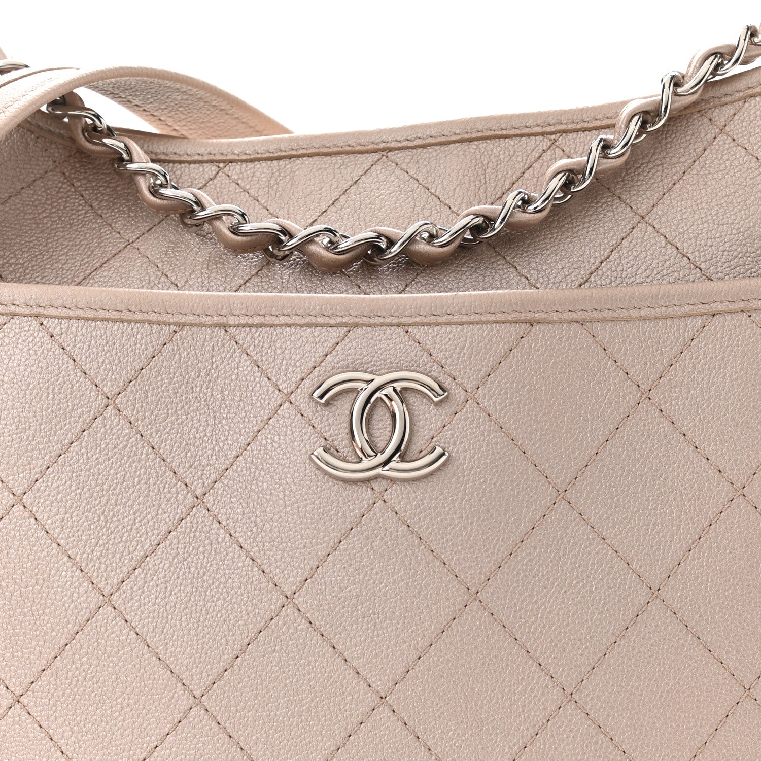 Chanel Metallic Calfskin Quilted Jungle Stroll Hobo Gold 12 of 12