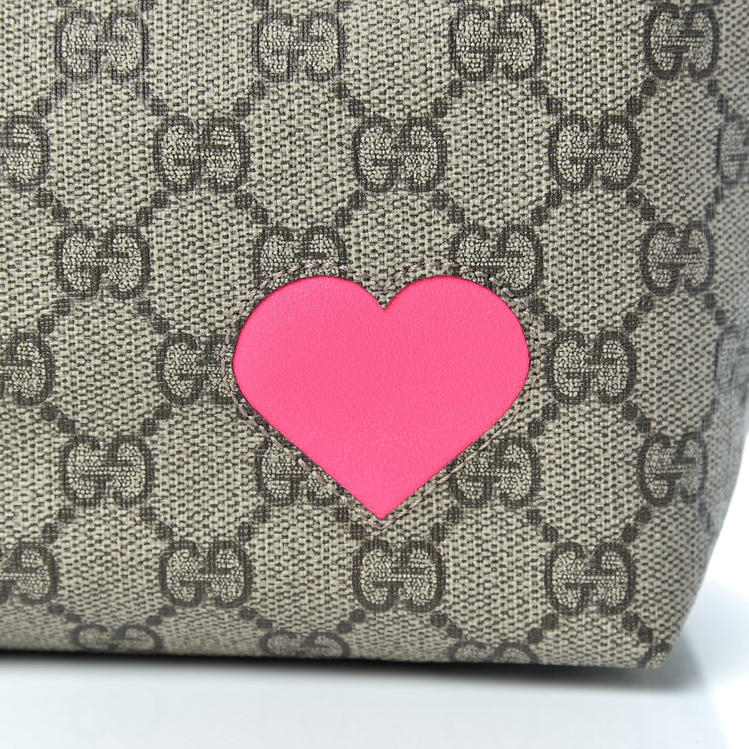 Gucci GG Supreme Monogram Kids Heart Tote Pink 8 of 10
