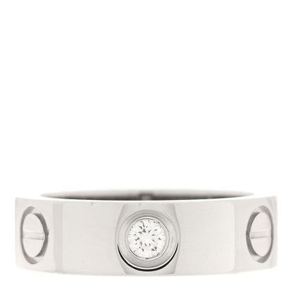 Cartier Platinum 1 Diamond 5.5mm LOVE Ring 49 4.75 1 of 4