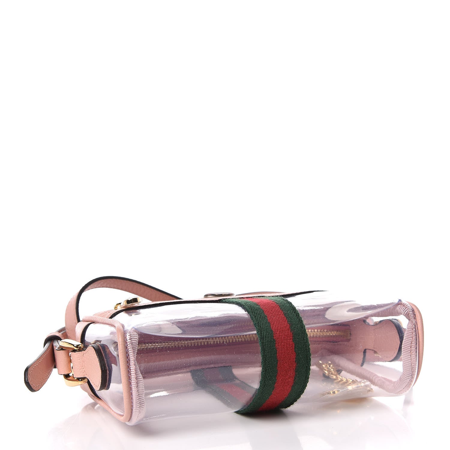 Gucci Vinyl Web Mini Ophidia Transparent Shoulder Bag Perfect Pink 4 of 8
