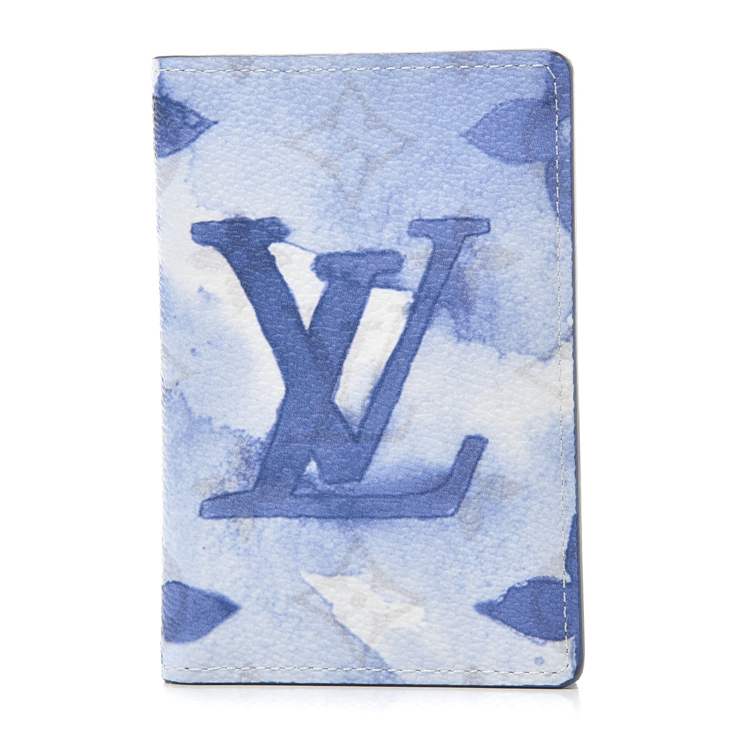 Monogram Watercolor Pocket Organizer Blue