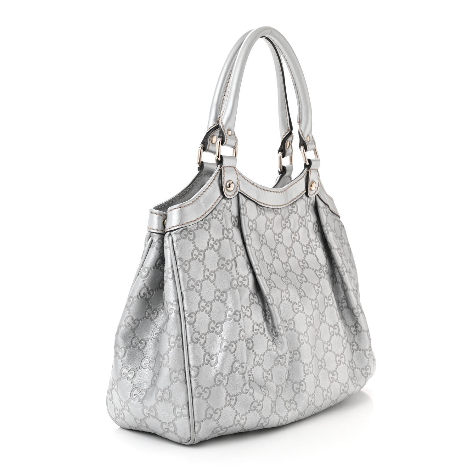 Gucci Guccissima Medium Sukey Tote Silver 3 of 12