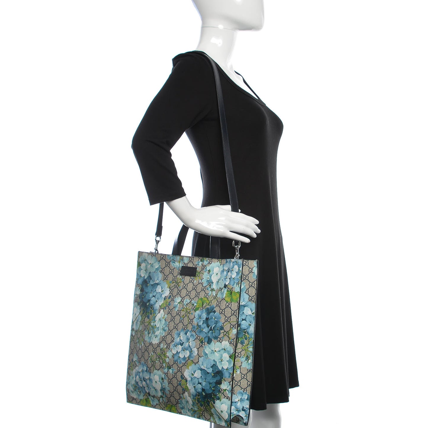 Soft GG Supreme Monogram Blooms Vertical Tote Blue
