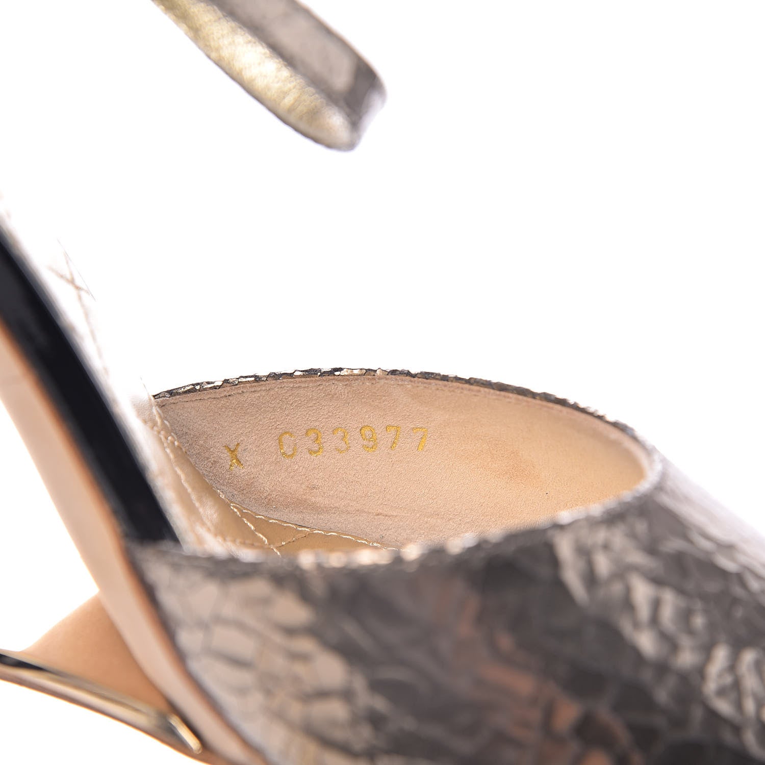 Chanel Metallic Crackled Calfskin Pearl CC Wedge Sandals 41 Gold Black 7 of 12
