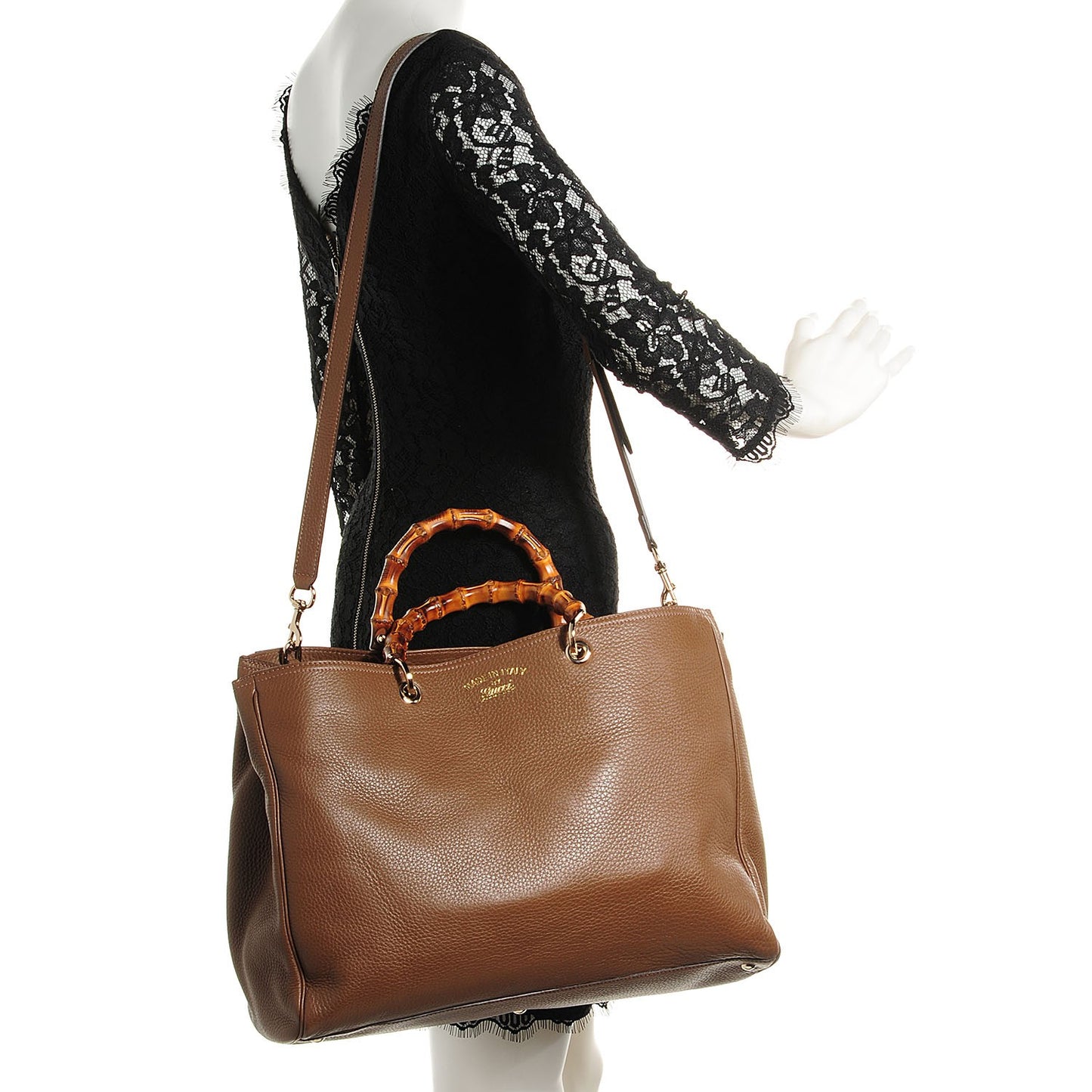 Cellarius Calfskin Large Bamboo Shopper Tote Acero