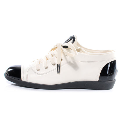 Chanel Leather Patent Cap Toe CC Sneakers 40.5 1 of 7