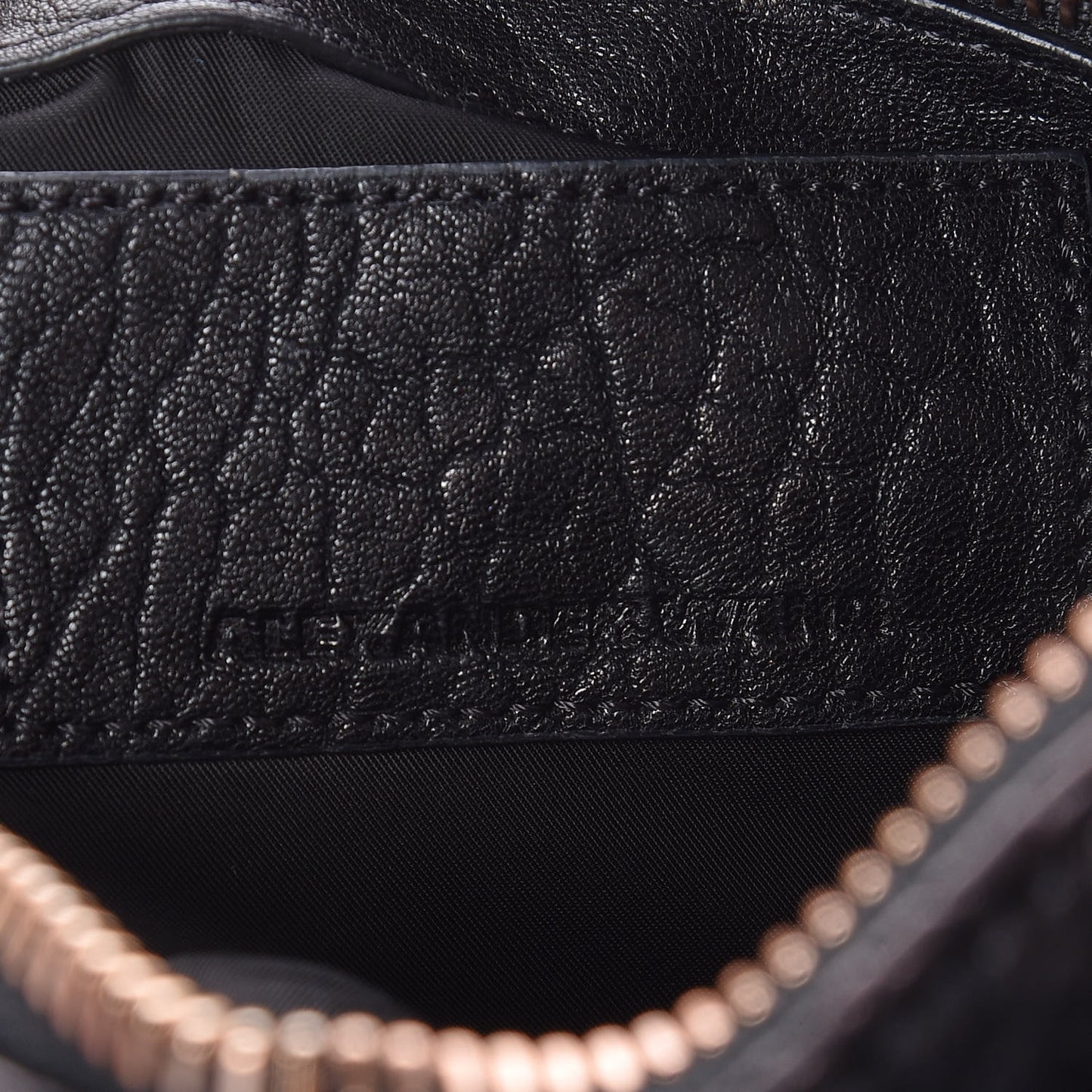 Pebbled Lambskin Rocco Black Rose Gold Hardware
