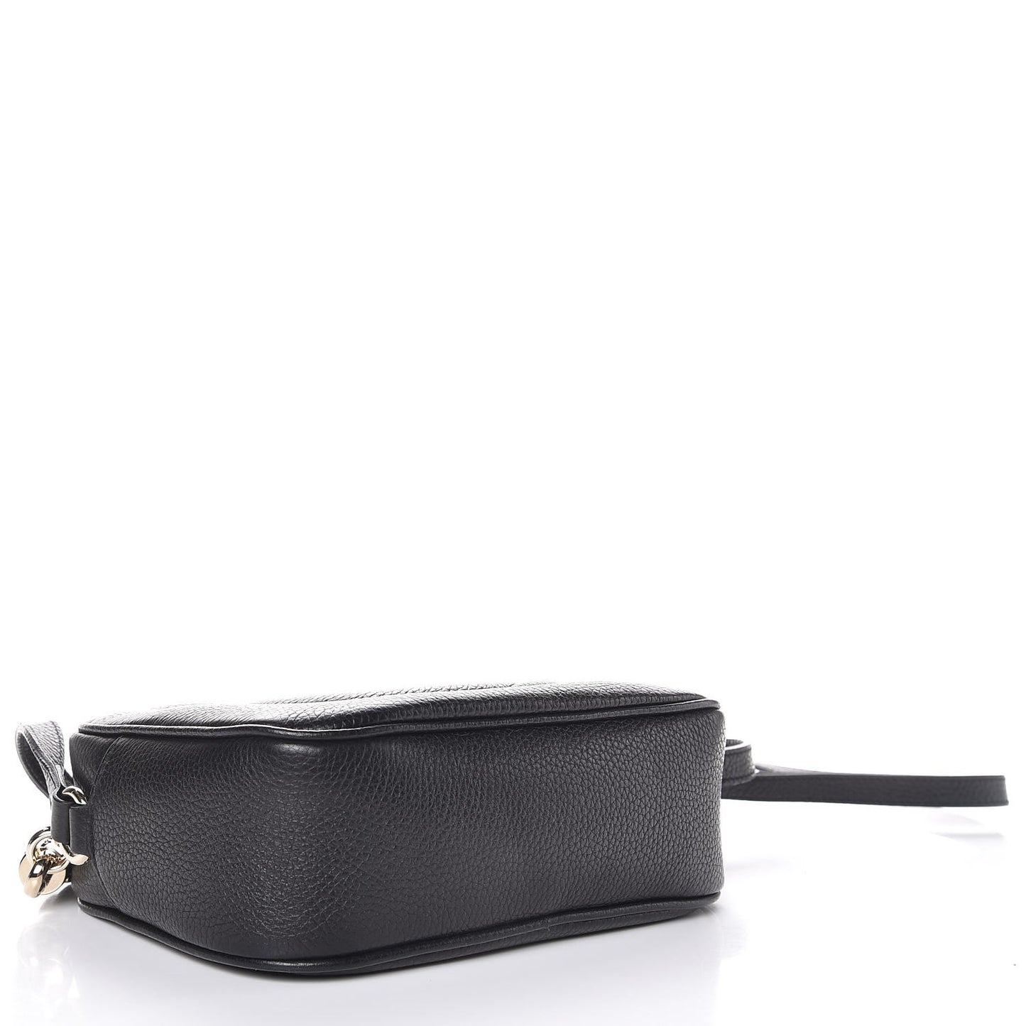 Pebbled Calfskin Small Soho Disco Bag Black