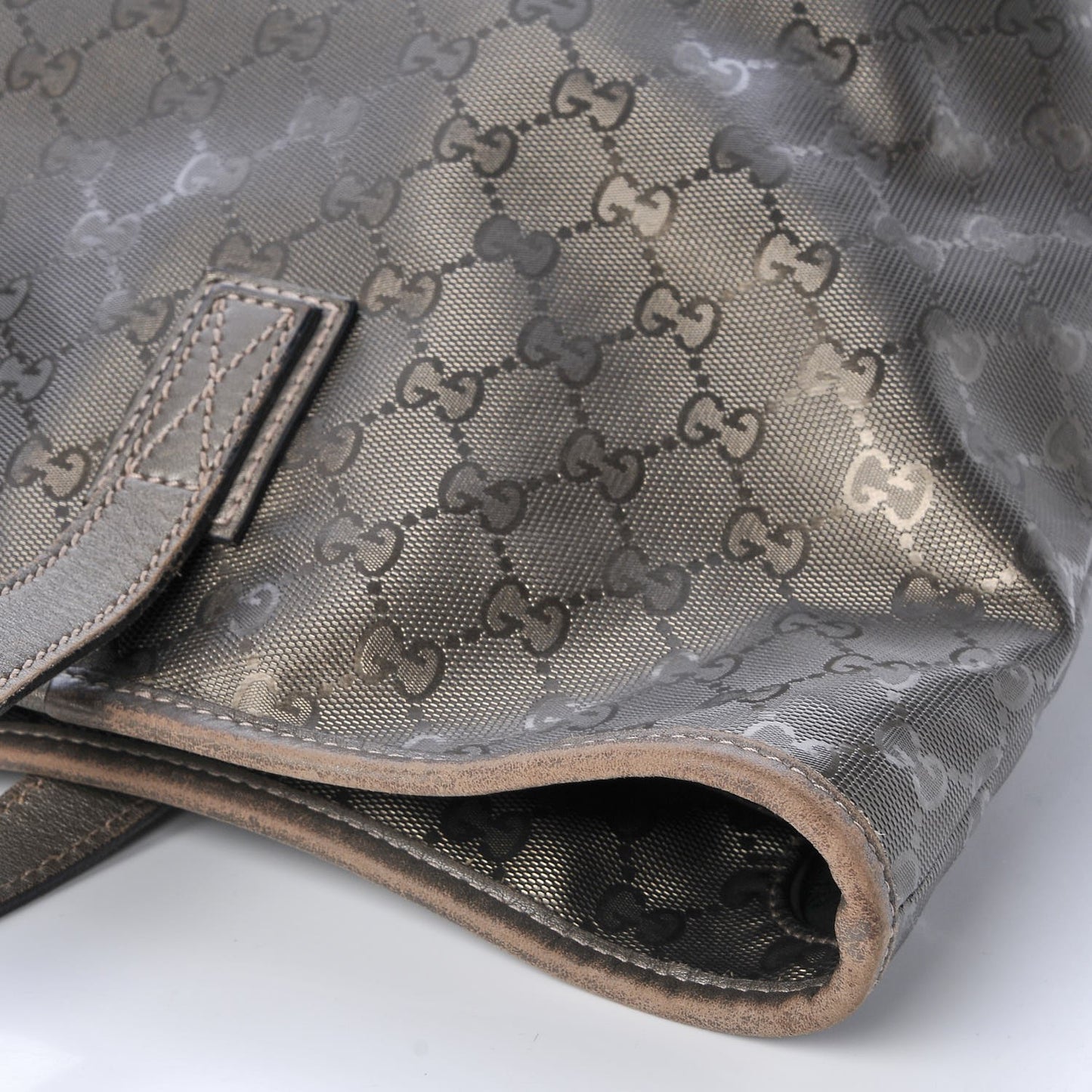 Imprime Monogram Medium Zippered Shopping Tote Pewter