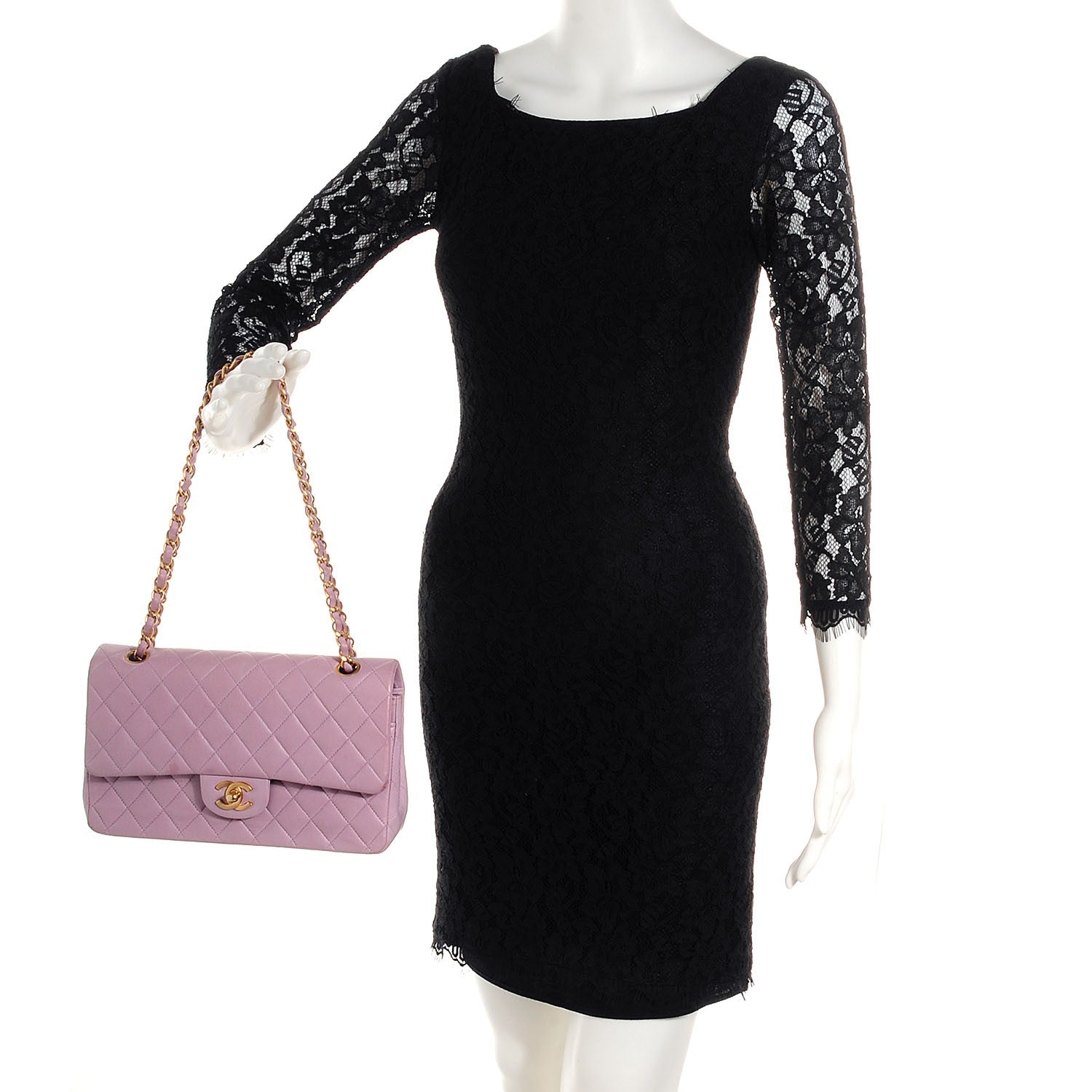 Chanel Lambskin Double Medium Flap Lilac 2 of 8