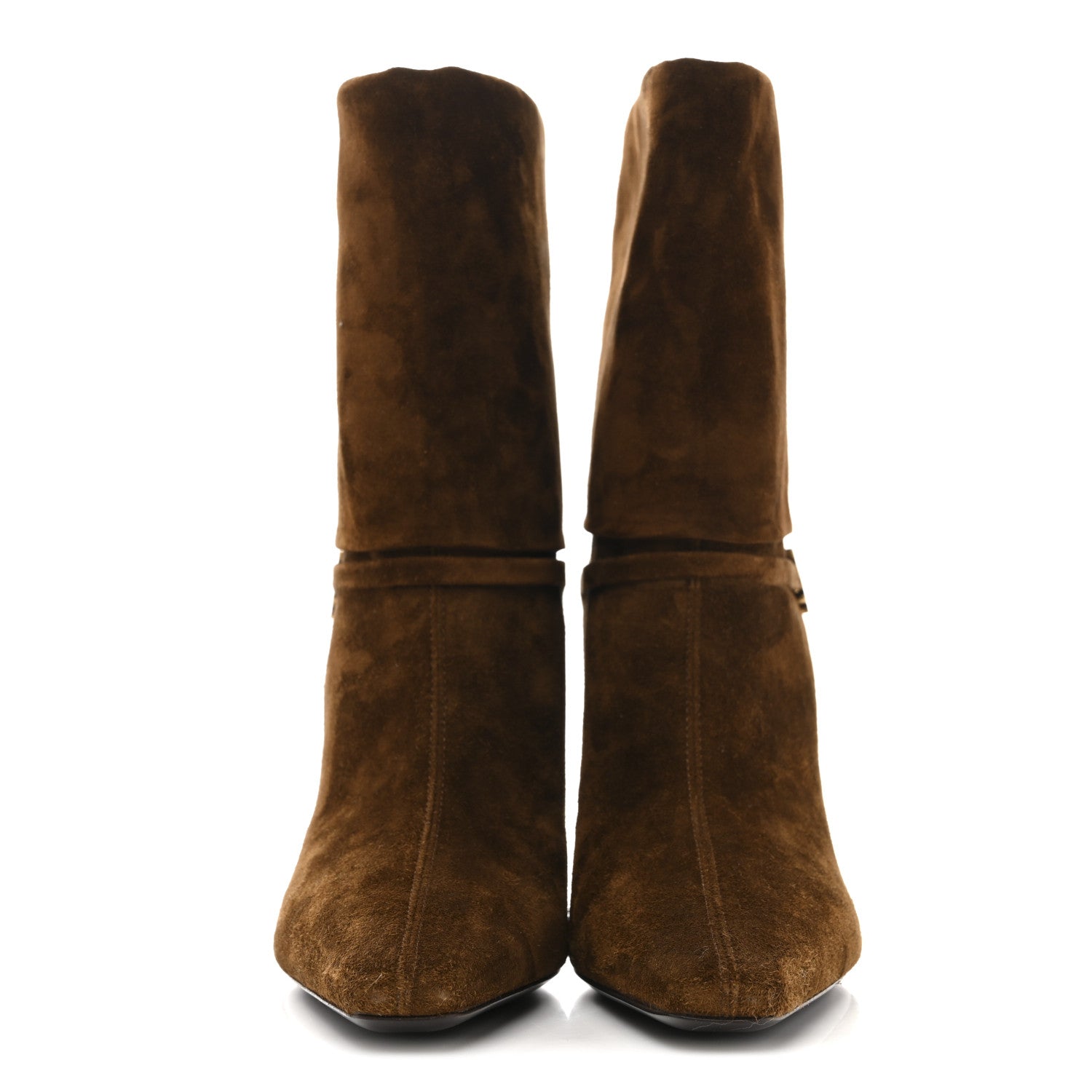 Saint Laurent Suede Vicky 90 Booties 38.5 Land 3 of 9