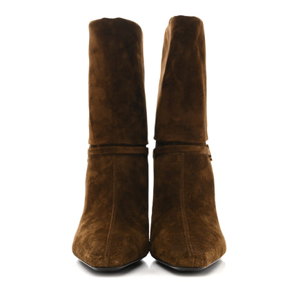 Saint Laurent Suede Vicky 90 Booties 38.5 Land 3 of 9