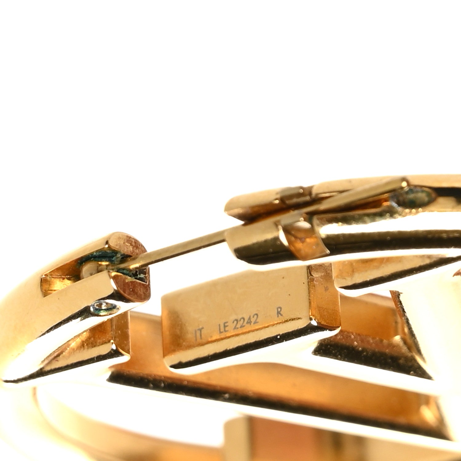 Louis Vuitton Metal Louise Hoop Earrings Gold 4 of 5