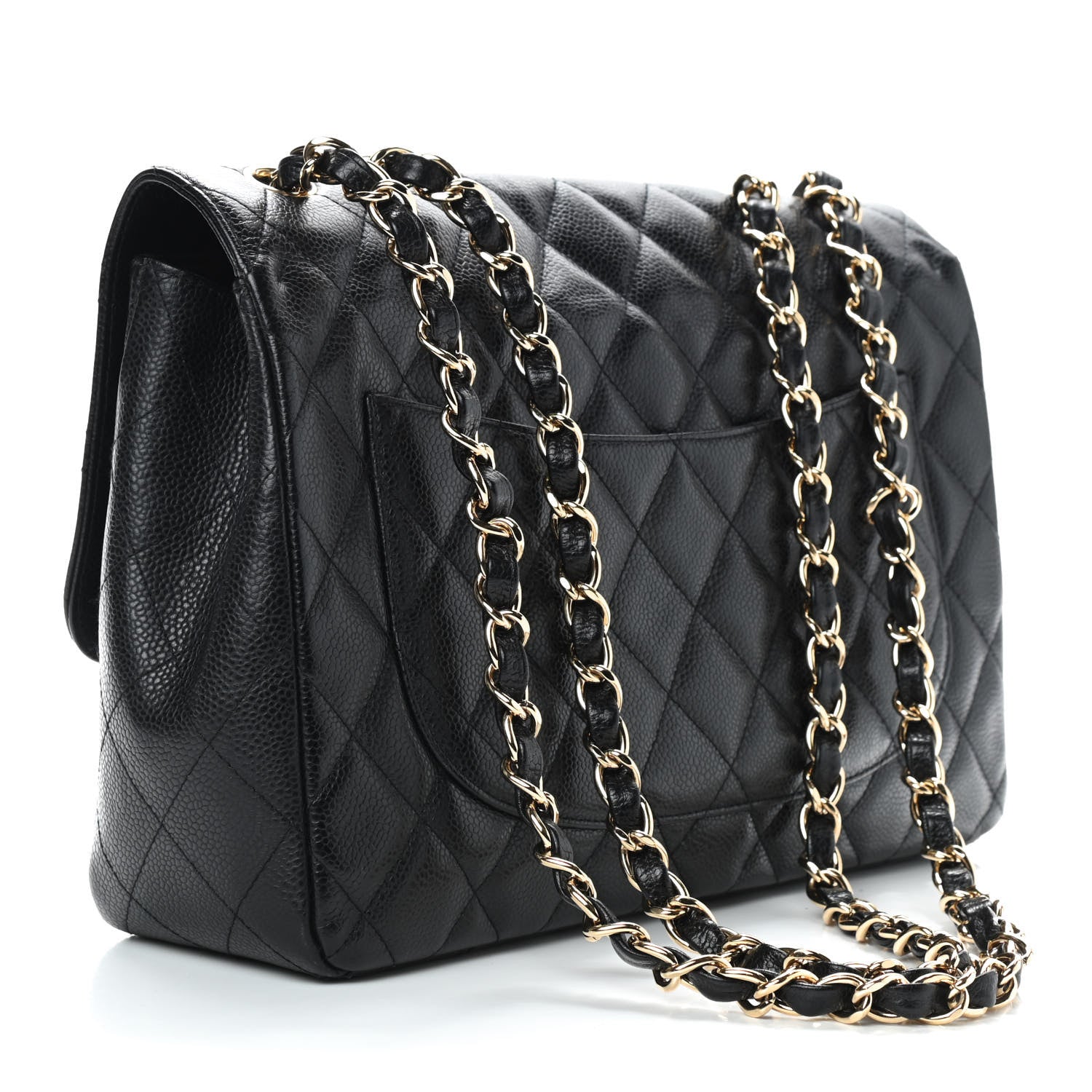 Chanel Caviar Quilted Jumbo Single Flap Black 3 of 12