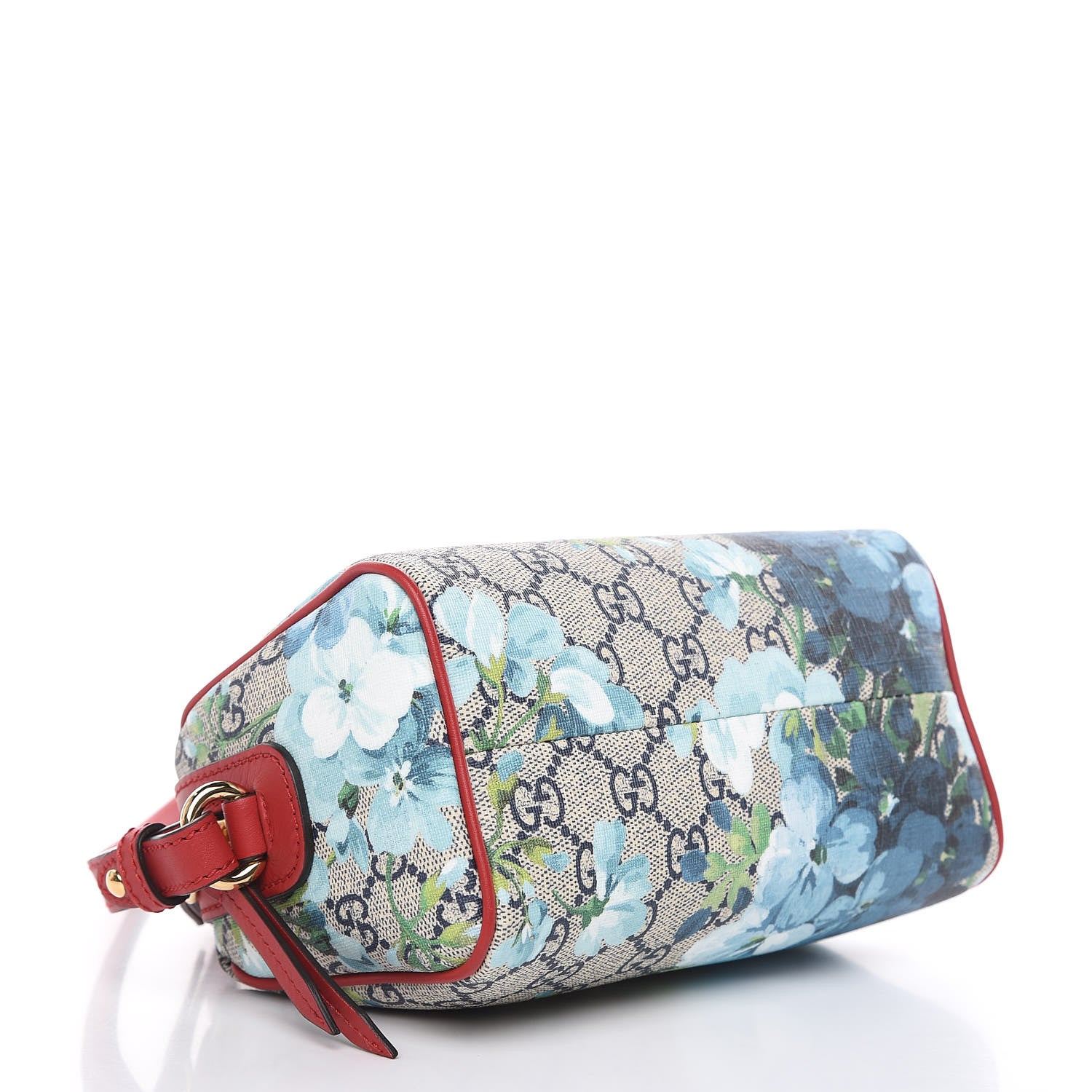 Gucci GG Supreme Monogram Blooms Mini Boston Navy Blue Hibiscus 4 of 9