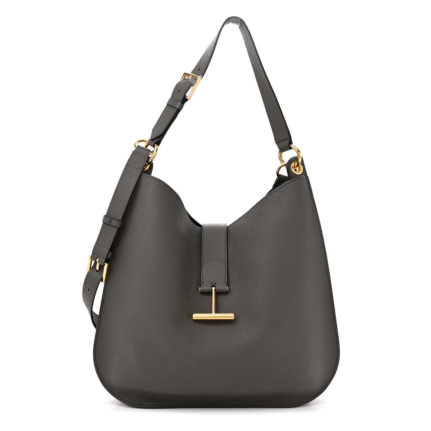 Tom Ford Grain Calfskin Large Tara Crossbody Grey 1 of 10
