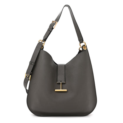Tom Ford Grain Calfskin Large Tara Crossbody Grey 1 of 10