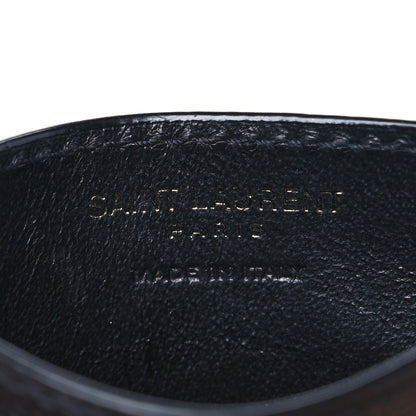 Saint Laurent Grain De Poudre Matelasse Chevron Monochrome Monogram Credit Card Case Black 6 of 6