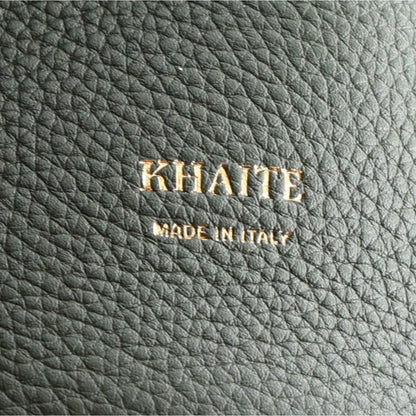 Khaite Pebbled Sport Calfskin Small Lotus Tote Bottle Green 6 of 9