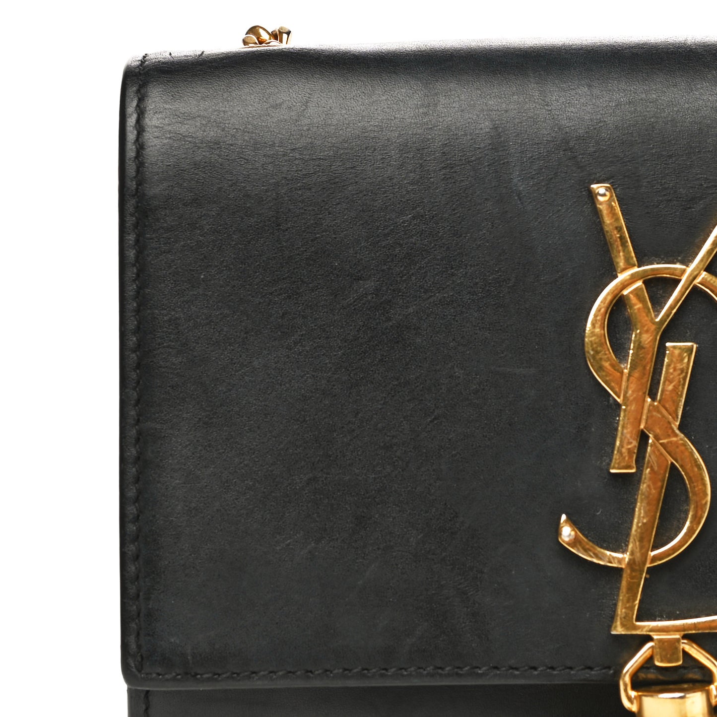 Calfskin Small Classic Monogram Kate Tassel Satchel Black