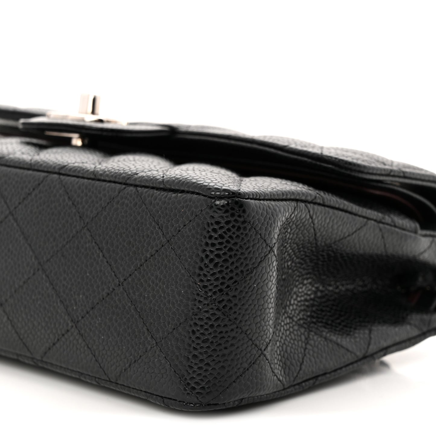 Caviar Quilted Small Double Flap Black