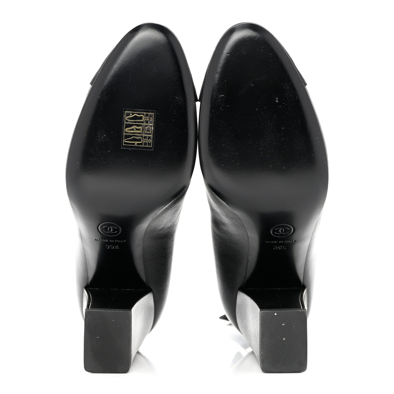 Chanel Lambskin Grosgrain Triangle & Collar 90 Ankle Boots 39.5 Black 5 of 8