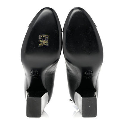 Chanel Lambskin Grosgrain Triangle & Collar 90 Ankle Boots 39.5 Black 5 of 8
