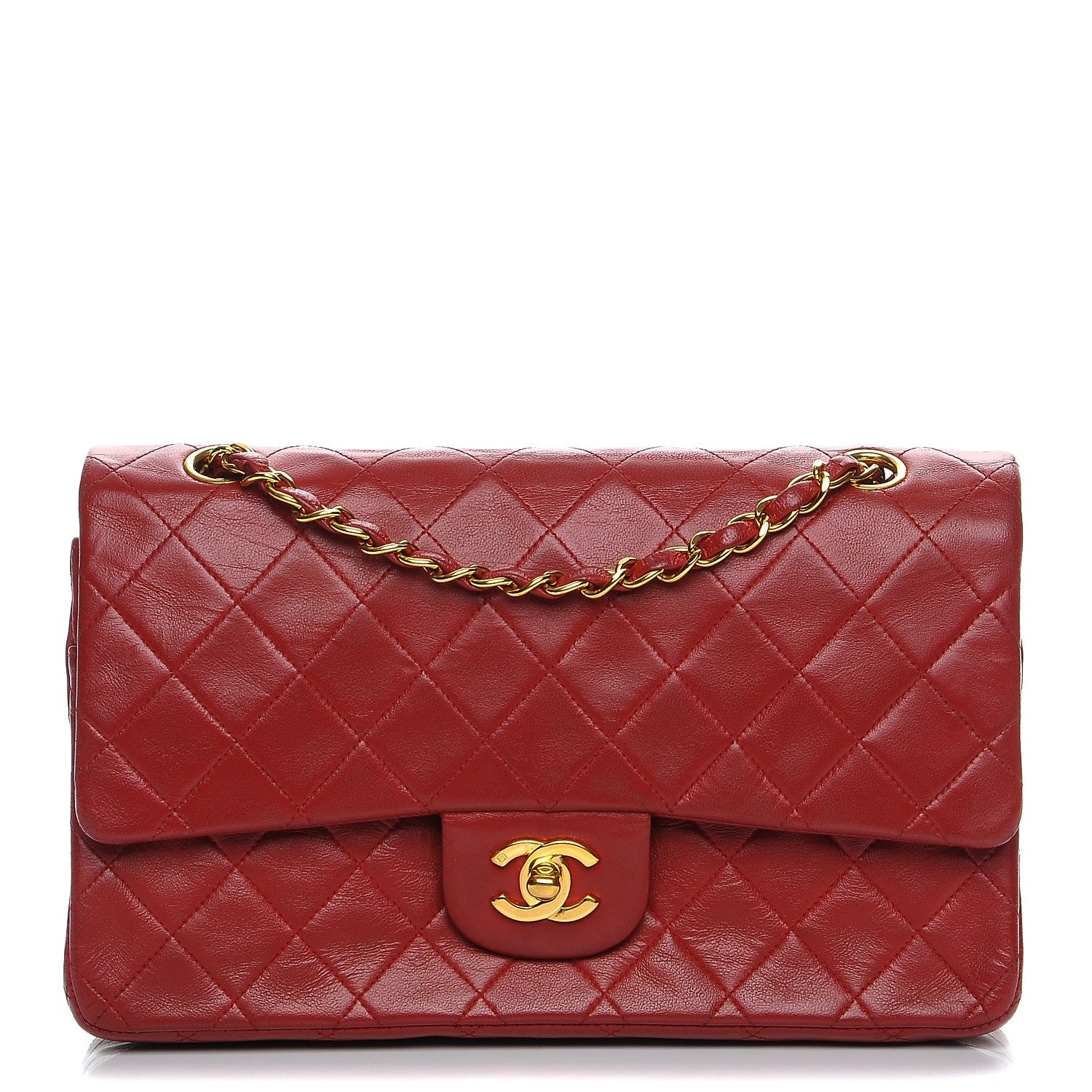 Chanel Lambskin Quilted Medium Double Flap Red 1 of 8