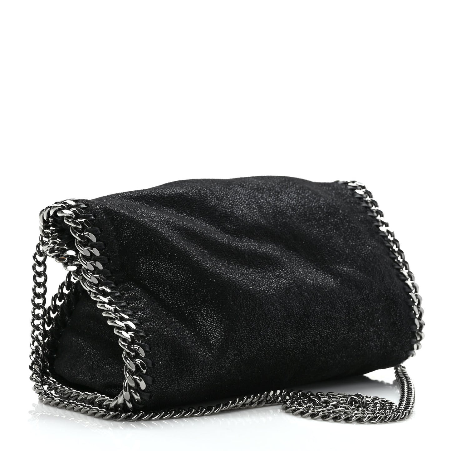 Shaggy Deer Mini Falabella Fold Over Tote Black