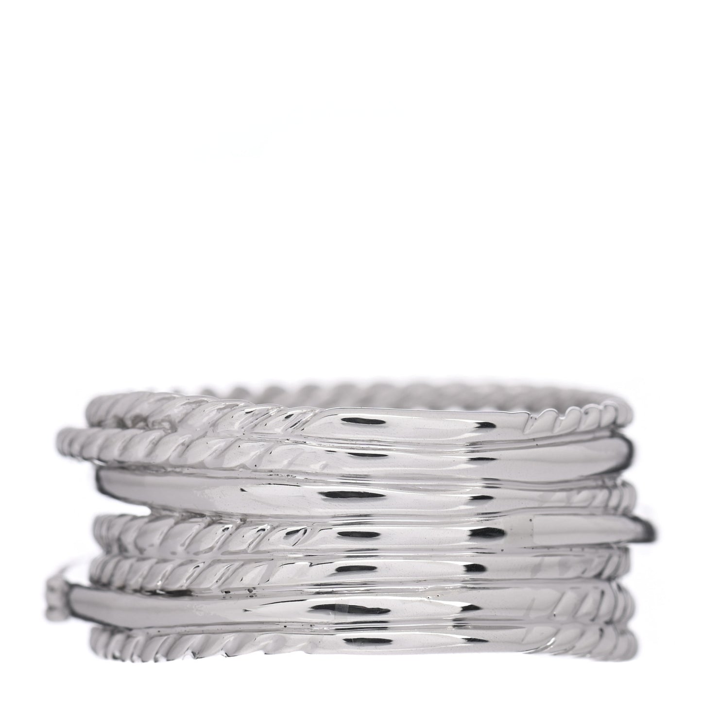 Sterling Silver Diamond 11mm Wide Crossover Cable Ring 56 7.5