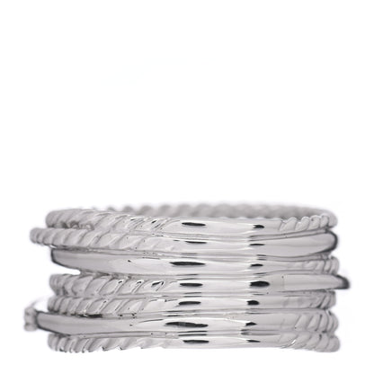 David Yurman Sterling Silver Diamond 11mm Wide Crossover Cable Ring 56 7.5 3 of 5