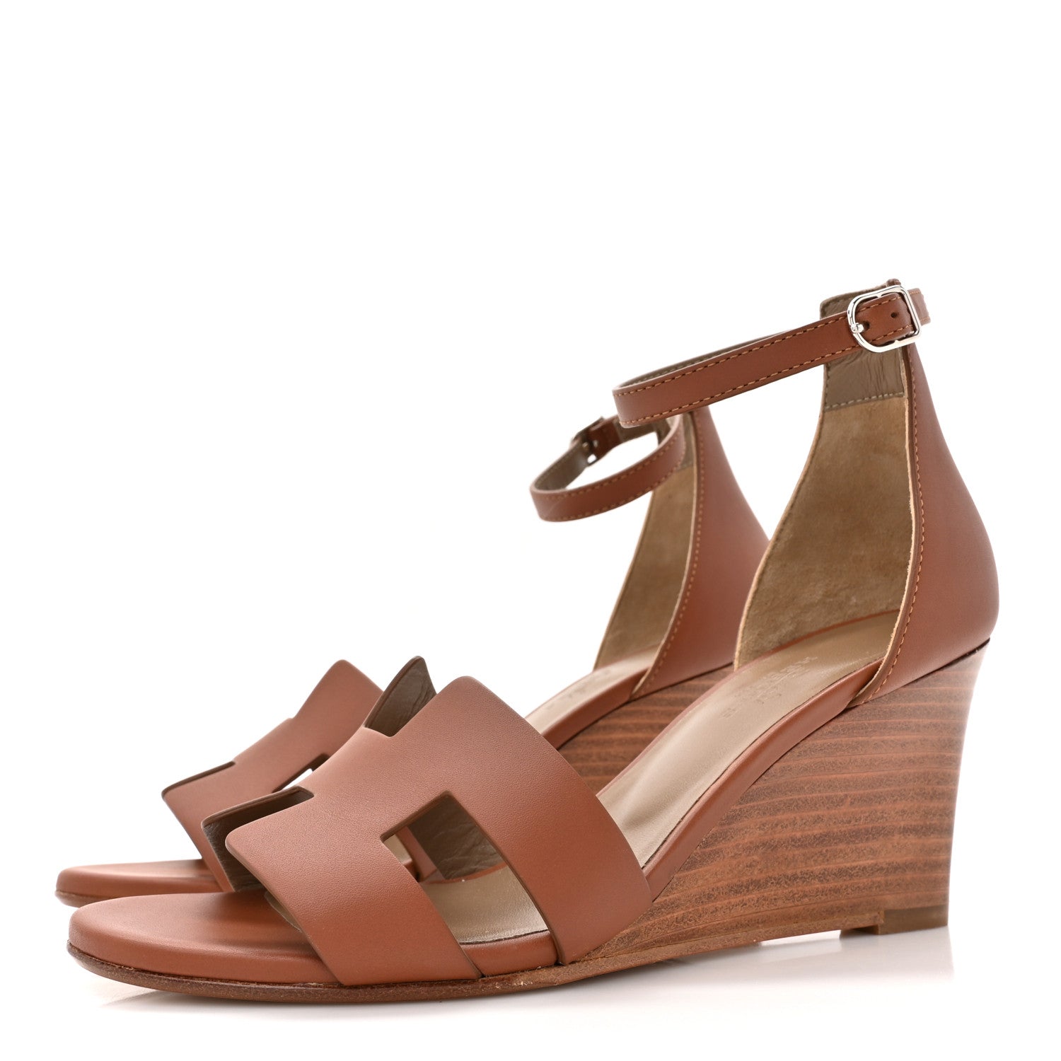 Hermes Calfskin Legend Wedge Sandals 36 3 of 10