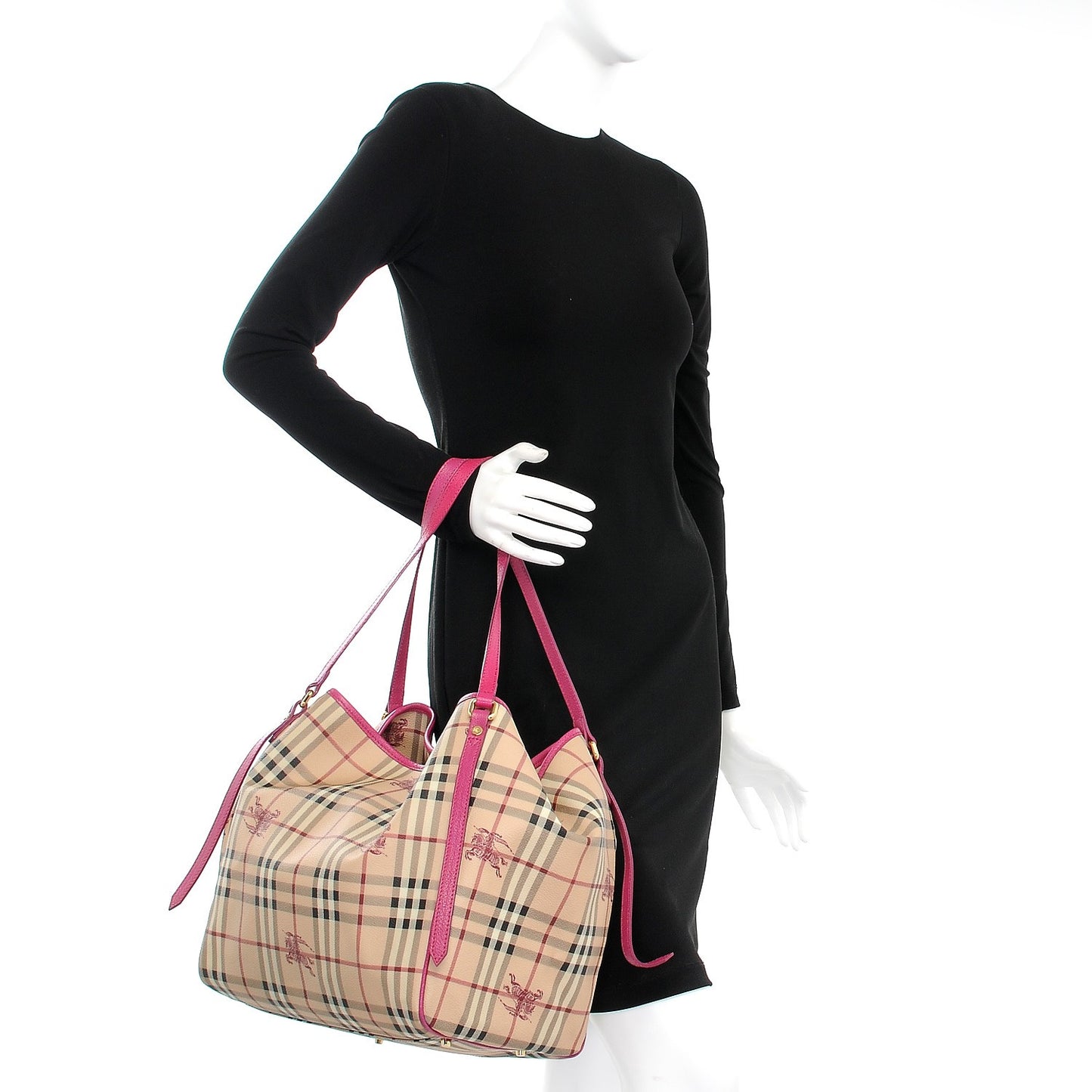 Haymarket Check Medium Canterbury Tote Bright Rhubarb Pink