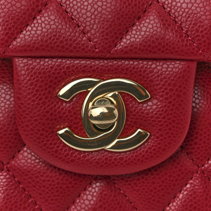 Chanel Caviar Quilted Medium Double Flap Dark Pink 11 of 11
