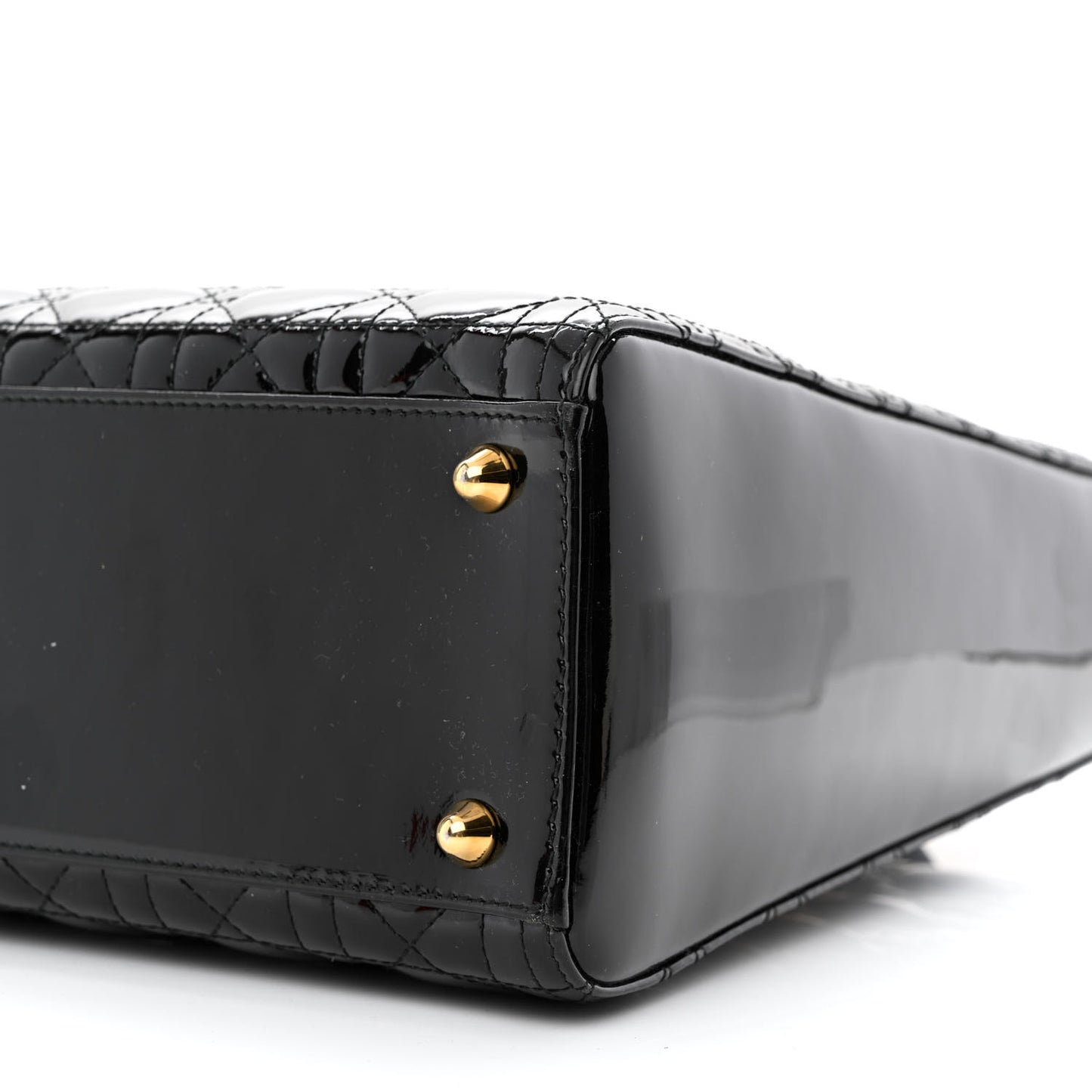 Patent Cannage Large Lady Dior Black