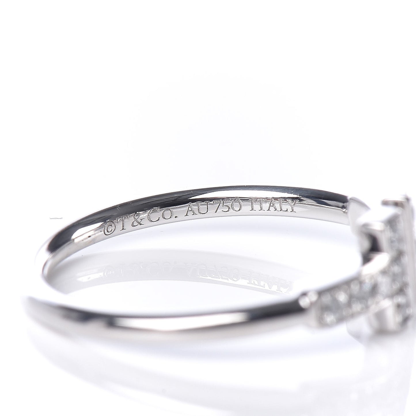 18K White Gold Diamond T Wire Ring 53 6.25