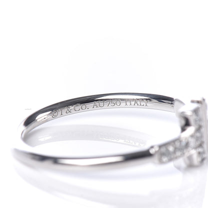 Tiffany 18K White Gold Diamond T Wire Ring 53 6.25 5 of 5