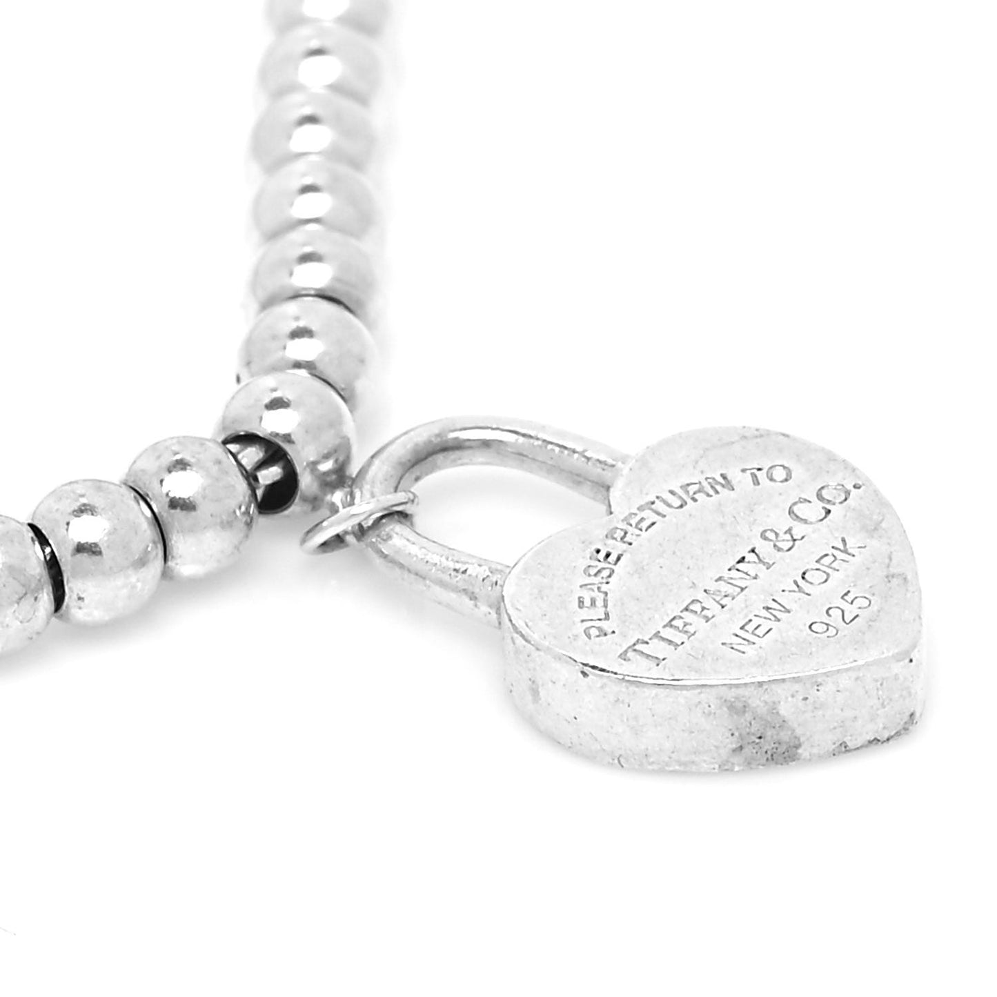 Sterling Silver 3mm Return to Tiffany Heart Lock Bead Bracelet