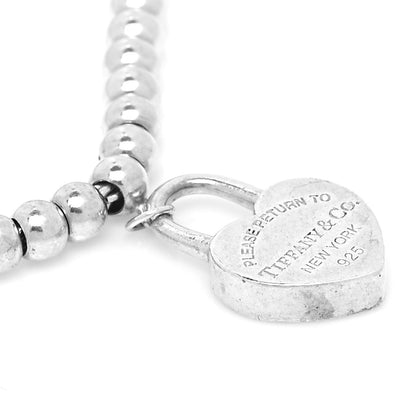 Tiffany Sterling Silver 3mm Return to Tiffany Heart Lock Bead Bracelet 5 of 5