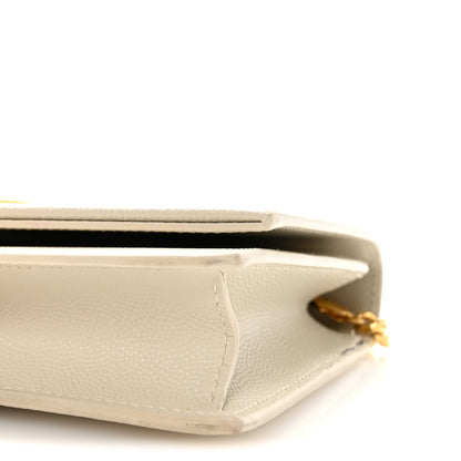 Saint Laurent Grain De Poudre Classic Monogram Kate Tassel Chain Wallet Crema Soft 9 of 10
