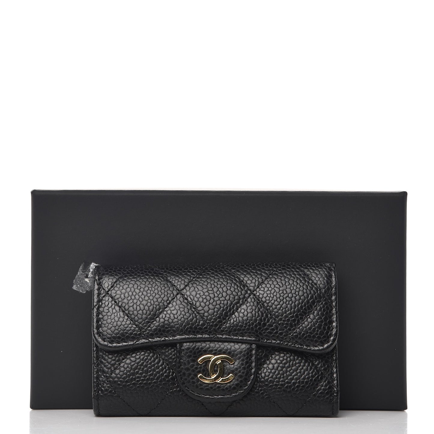 Caviar Quilted 6 Key Holder Black