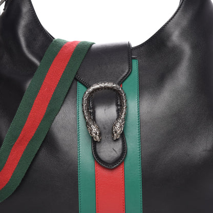 Gucci Calfskin Web Stripe Medium Dionysus Hobo Black 10 of 11