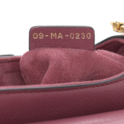 Christian Dior Grained Calfskin Mini Saddle Bag Burgundy 7 of 9