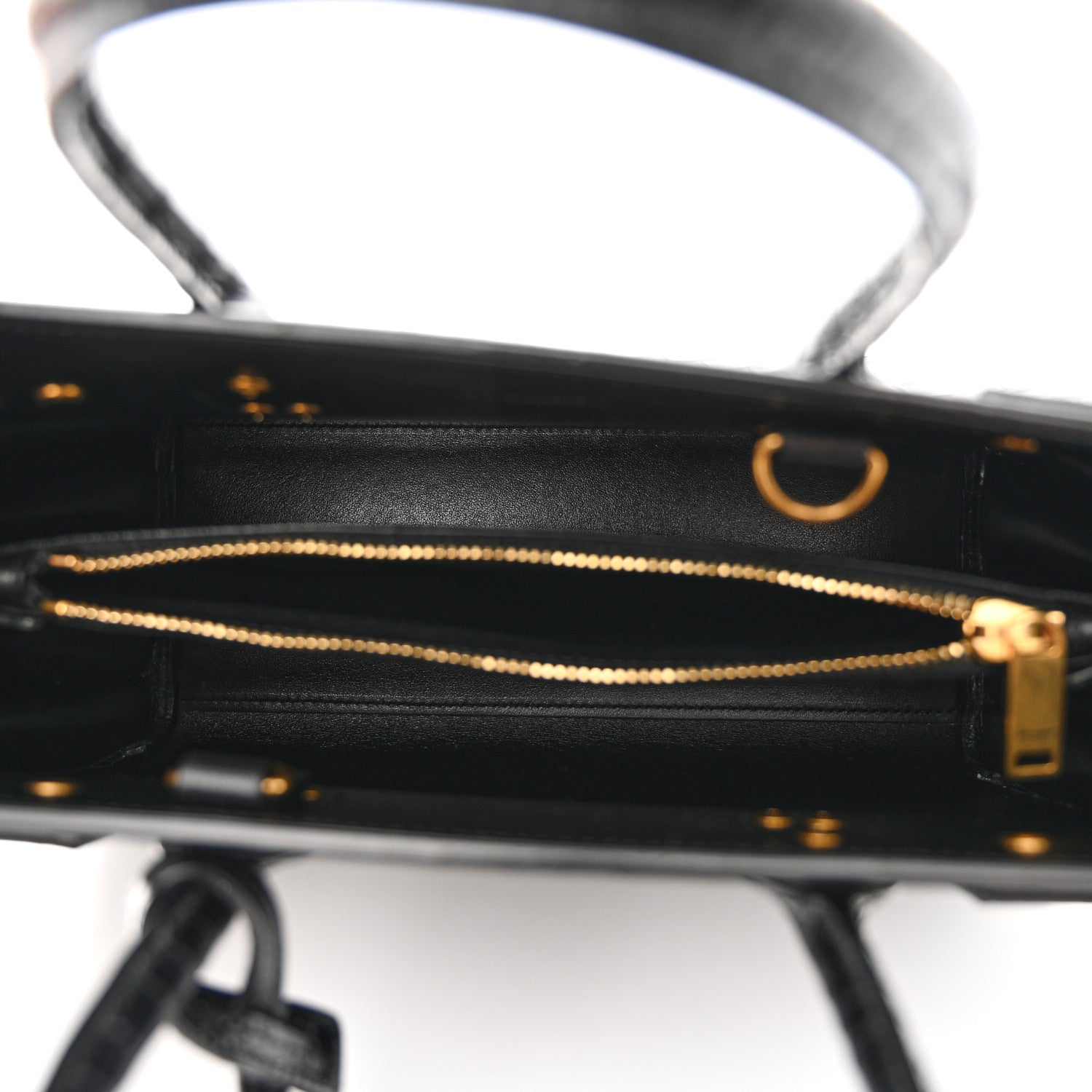 Saint Laurent Calfskin Crocodile Embossed Baby Sac De Jour Black 5 of 11