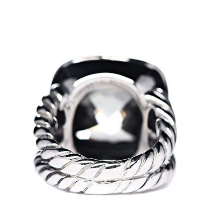 David Yurman Sterling Silver Diamond Prasiolite 14mm Albion Ring 49 4.75 4 of 6