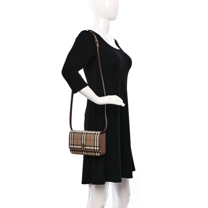 Burberry E-Canvas Vintage Check Hampshire Crossbody Archive Beige 2 of 8