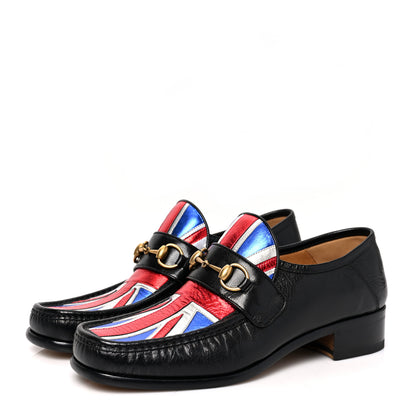 Gucci Lambskin Mens Union Jack Horsebit Loafer 9 Black 3 of 9